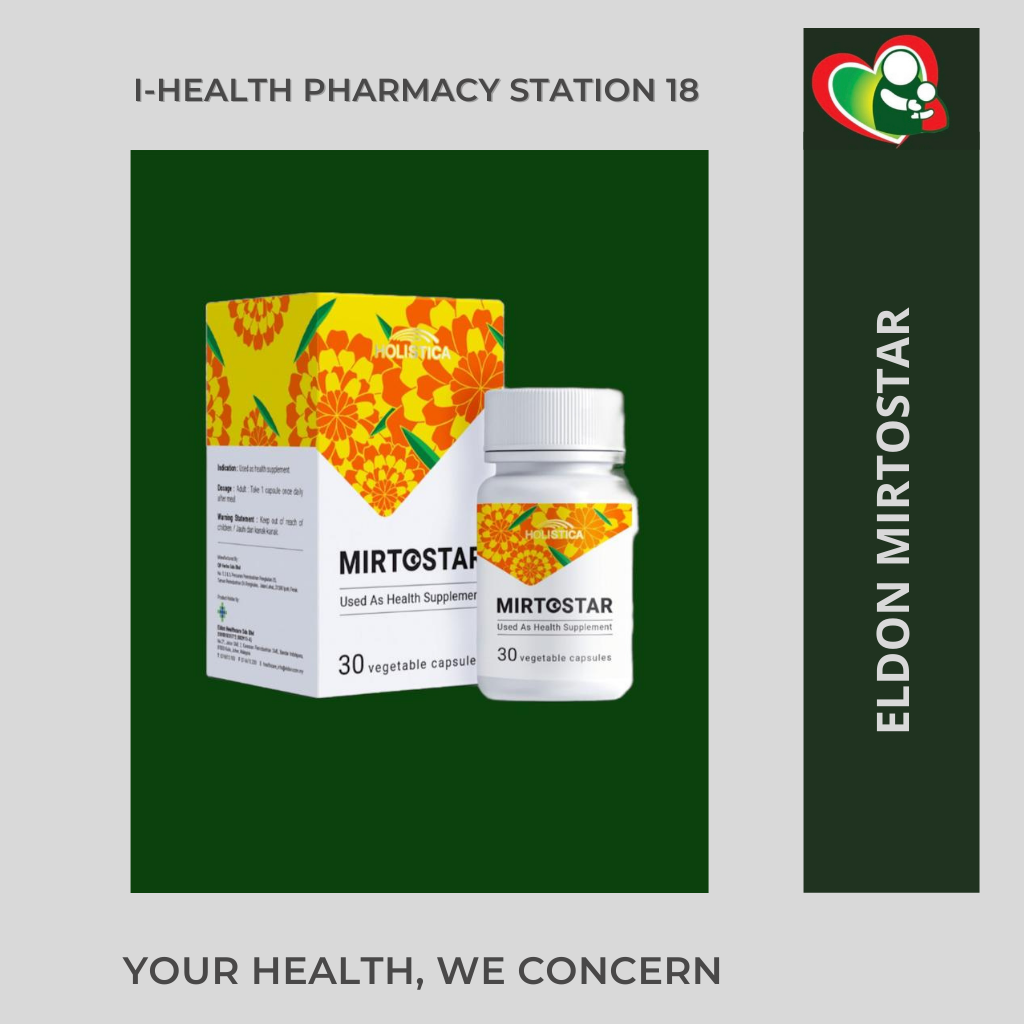Eldon Nutrition Mirtostar 30’s vegetable capsules - i-Health Pharmacy